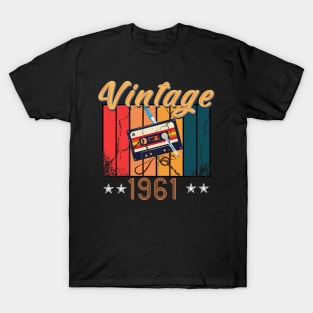 59th Birthday 59 Years Old 59th Vintage Retro cassette Mixtape Music Cassette 1961 Birthday T-Shirt